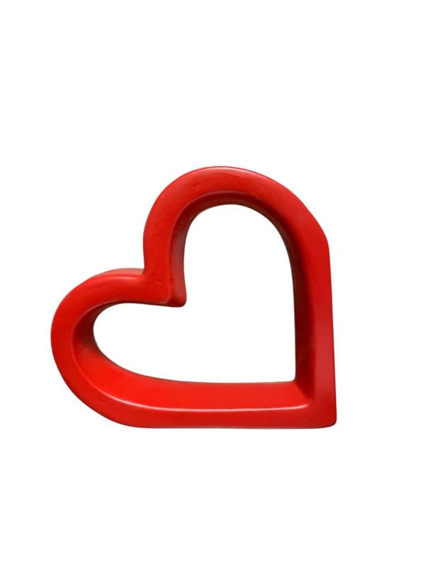 Vibhsa Romantic Red Heart Ceramic Vase