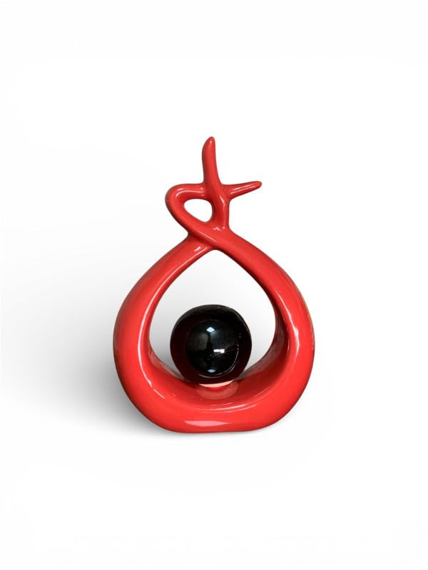 Vibhsa Abstract Ceramic Showpiece with White Ball