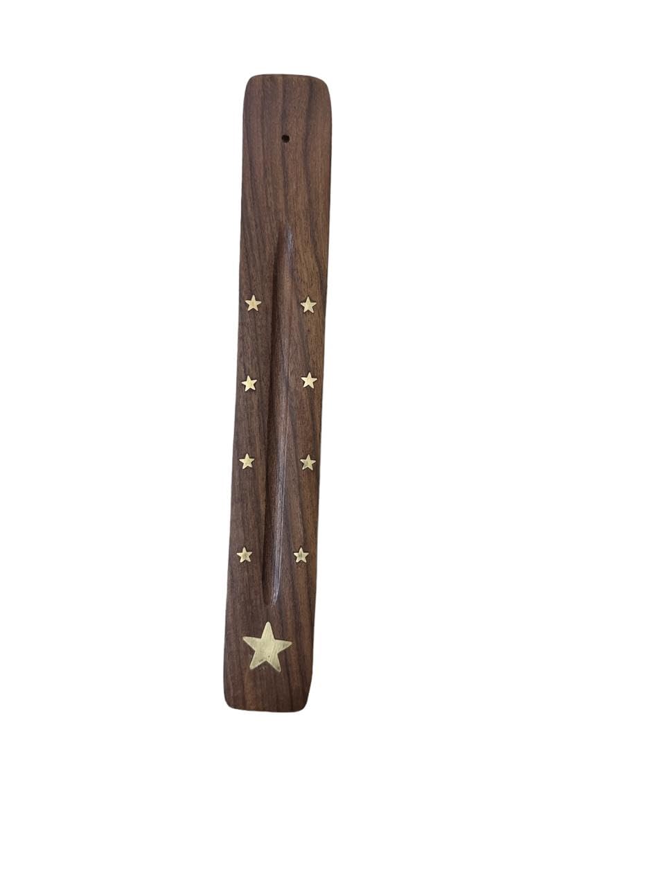 Vibhsa Wooden Crescent Moon Incense Holder Box