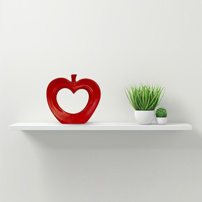 Vibhsa Red Ceramic Apple Showpiece – 8.5 Inch