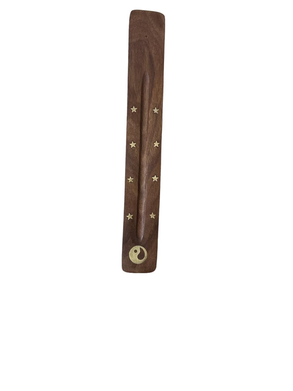 Vibhsa Wooden Crescent Moon Incense Holder Box
