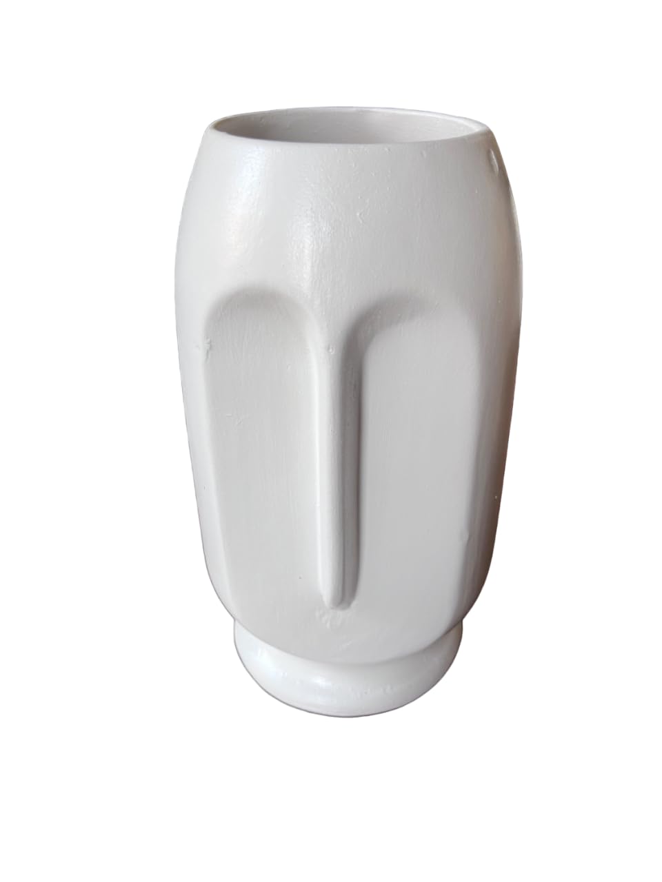 Vibhsa Beautiful Ceramic Abstract Face Vase – White