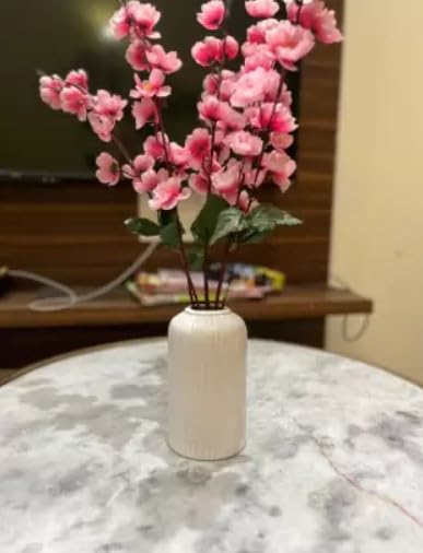 Vibhsa Black Ceramic Flower Vase for Living Room