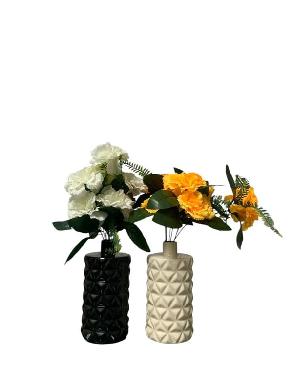 Vibhsa Round Glossy Ceramic Vases for Home Decoration