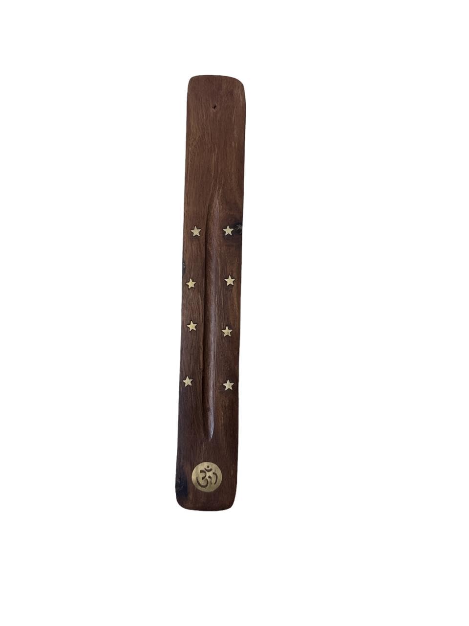 Vibhsa Wooden Crescent Moon Incense Holder Box