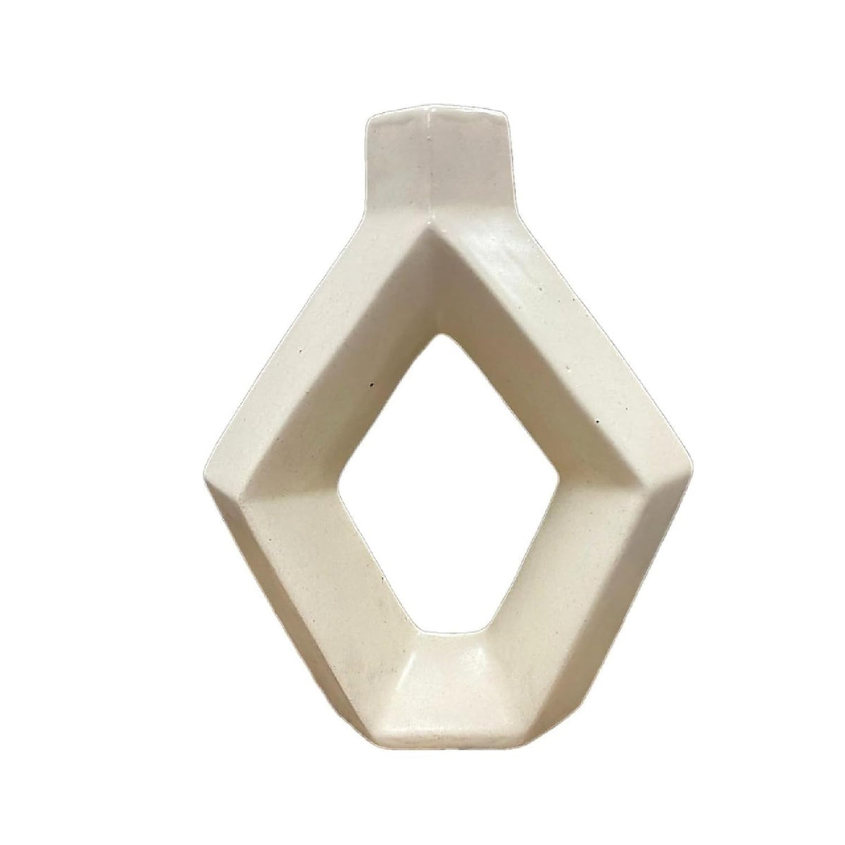 Vibhsa Diamond Open-Center Geometric Ceramic Flower Vase