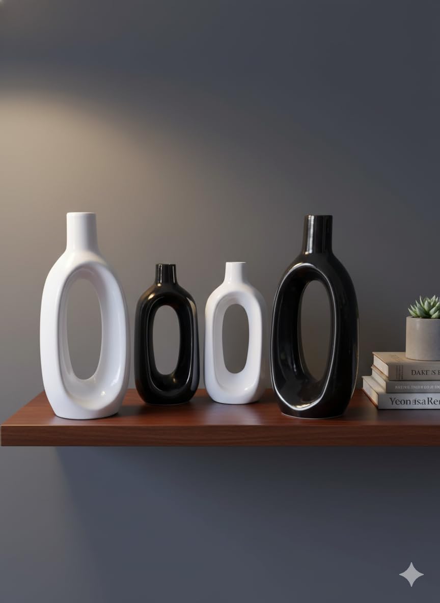 Vibhsa Beautiful Ceramic Decorative Vases for Home Decor, Center Table, Flowers Pot