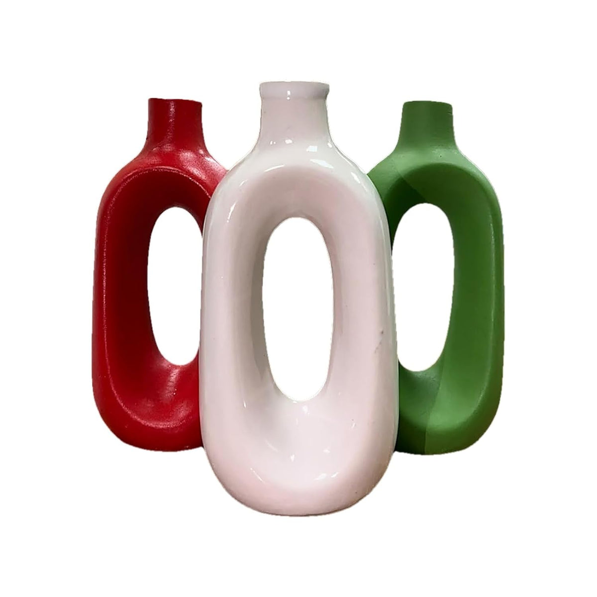 Vibhsa Hollow Handle Ceramic Vase Set of 3