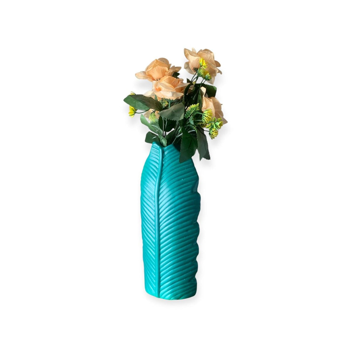 Vibhsa White Ceramic Donut Vase for Pampas Grass