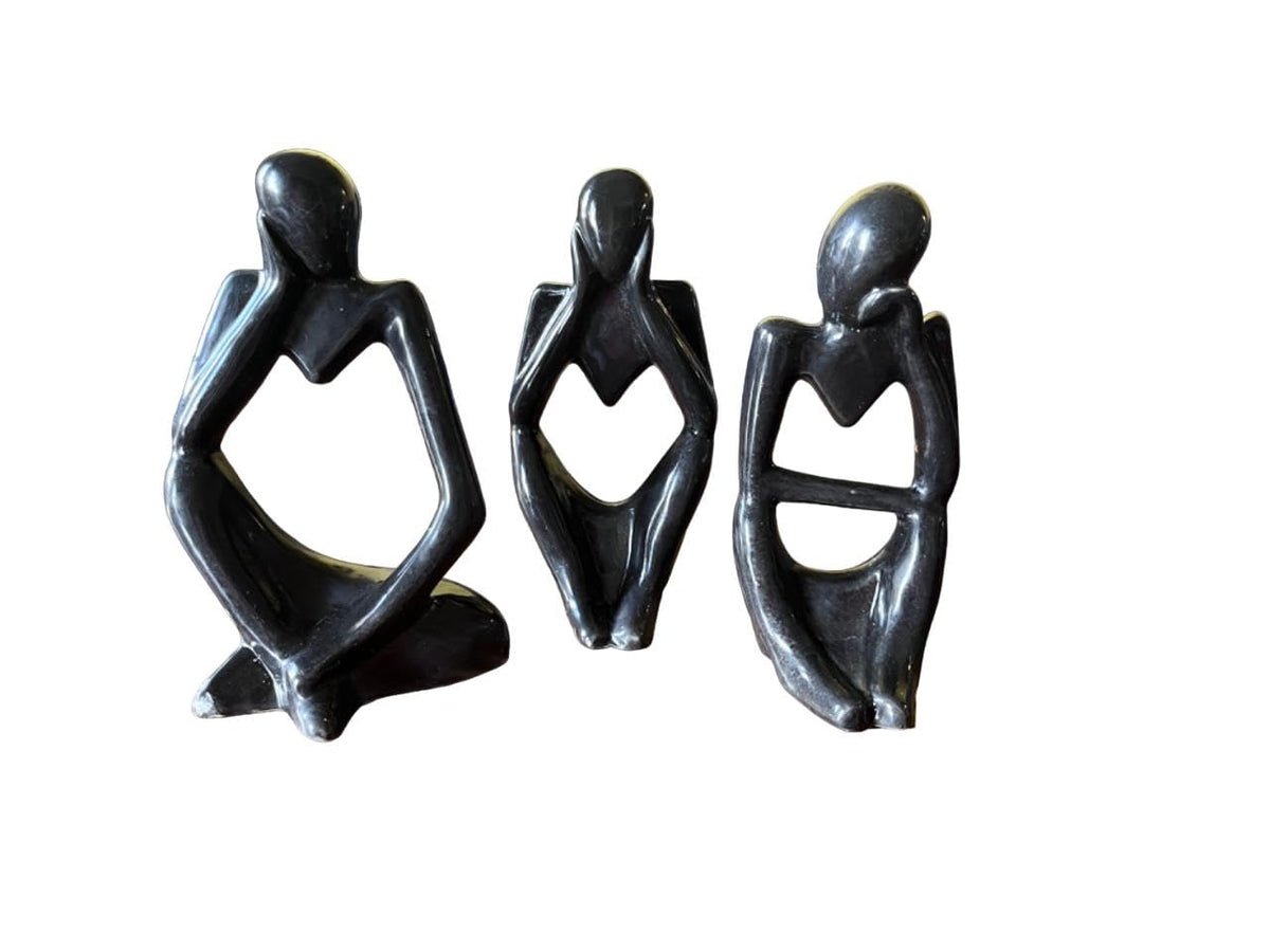 Vibhsa Thinker Showpieces – Set of 3, Modern Art