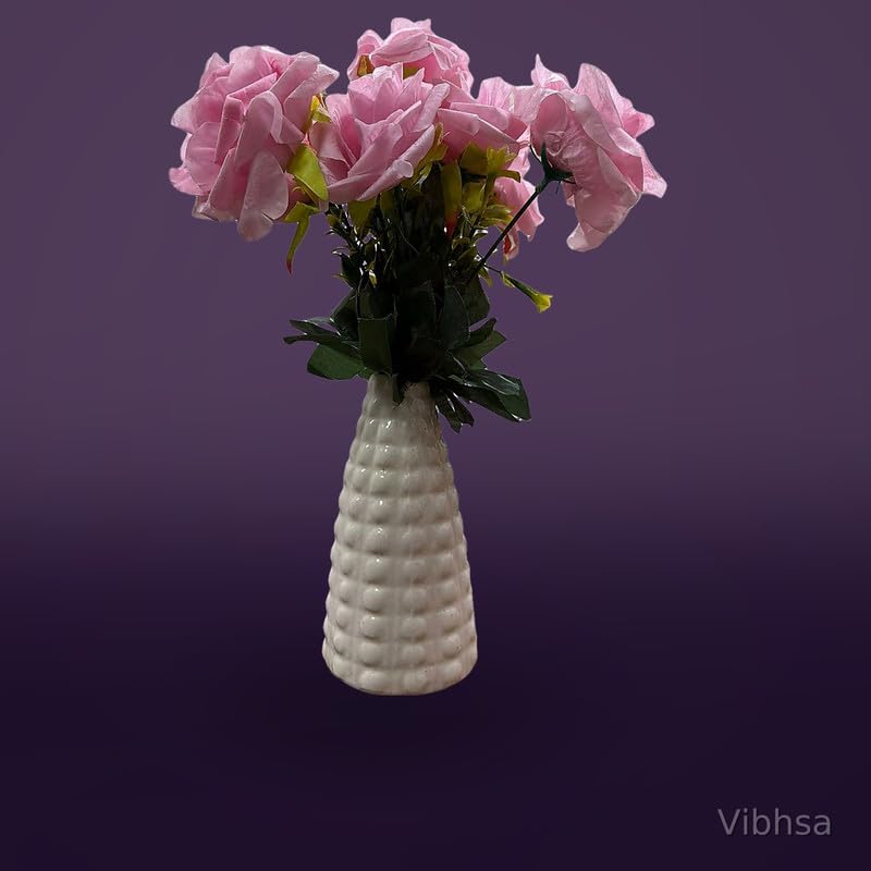 Vibhsa Textured Ceramic Vase for Home Decor