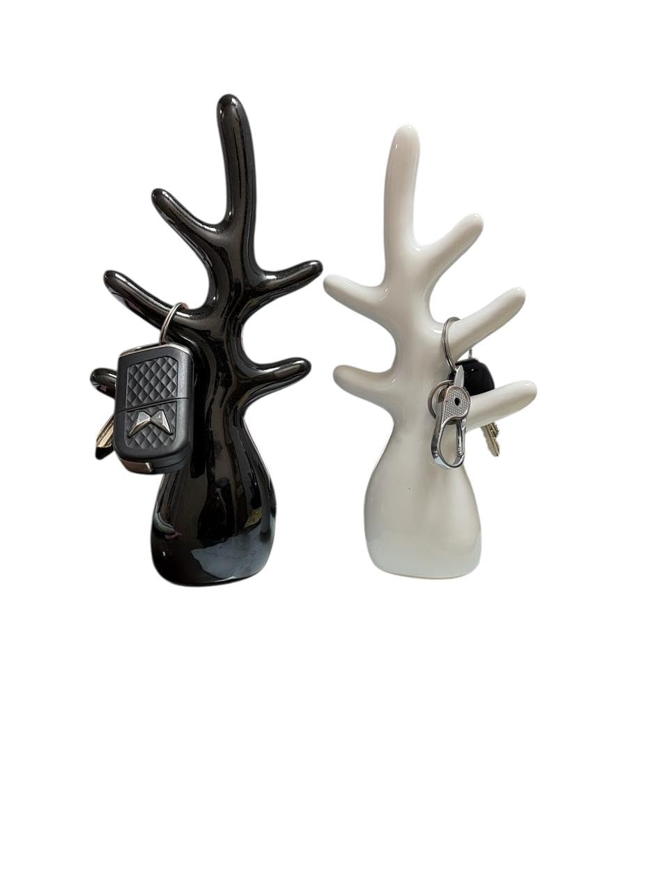 Vibhsa Ceramic Tree Branch Sculptures – Set of 2, White & Black