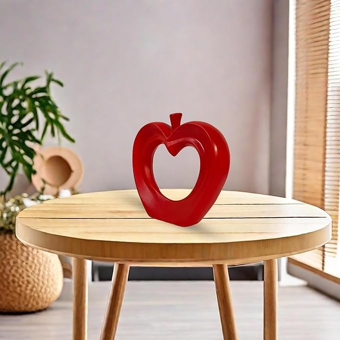 Vibhsa Red Ceramic Apple Showpiece – 8.5 Inch