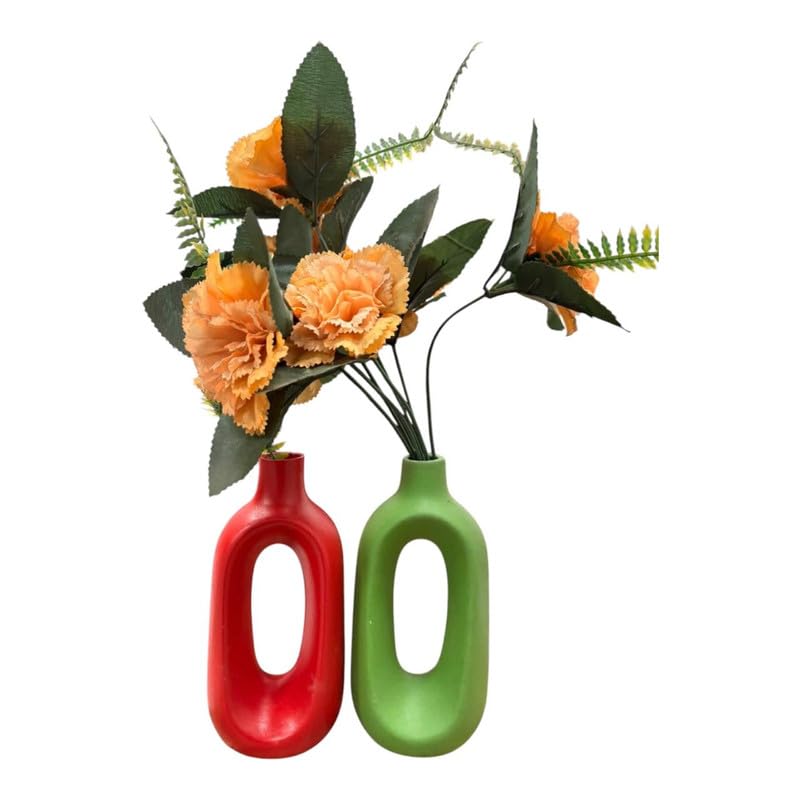 Vibhsa Ceramic Decorative Vase – Green & Red