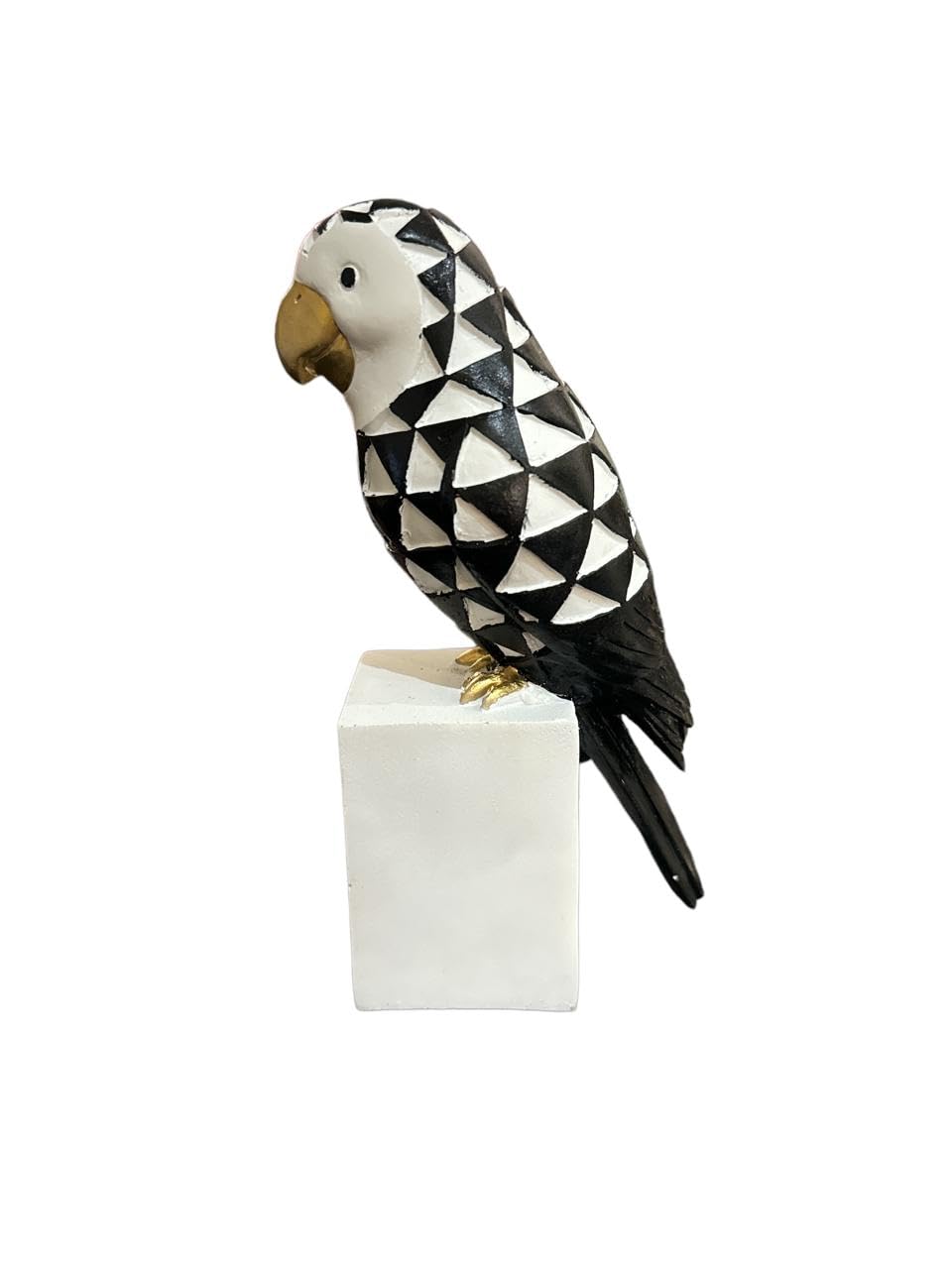 Vibhsa Black & White Geometric Cockatoo Showpiece