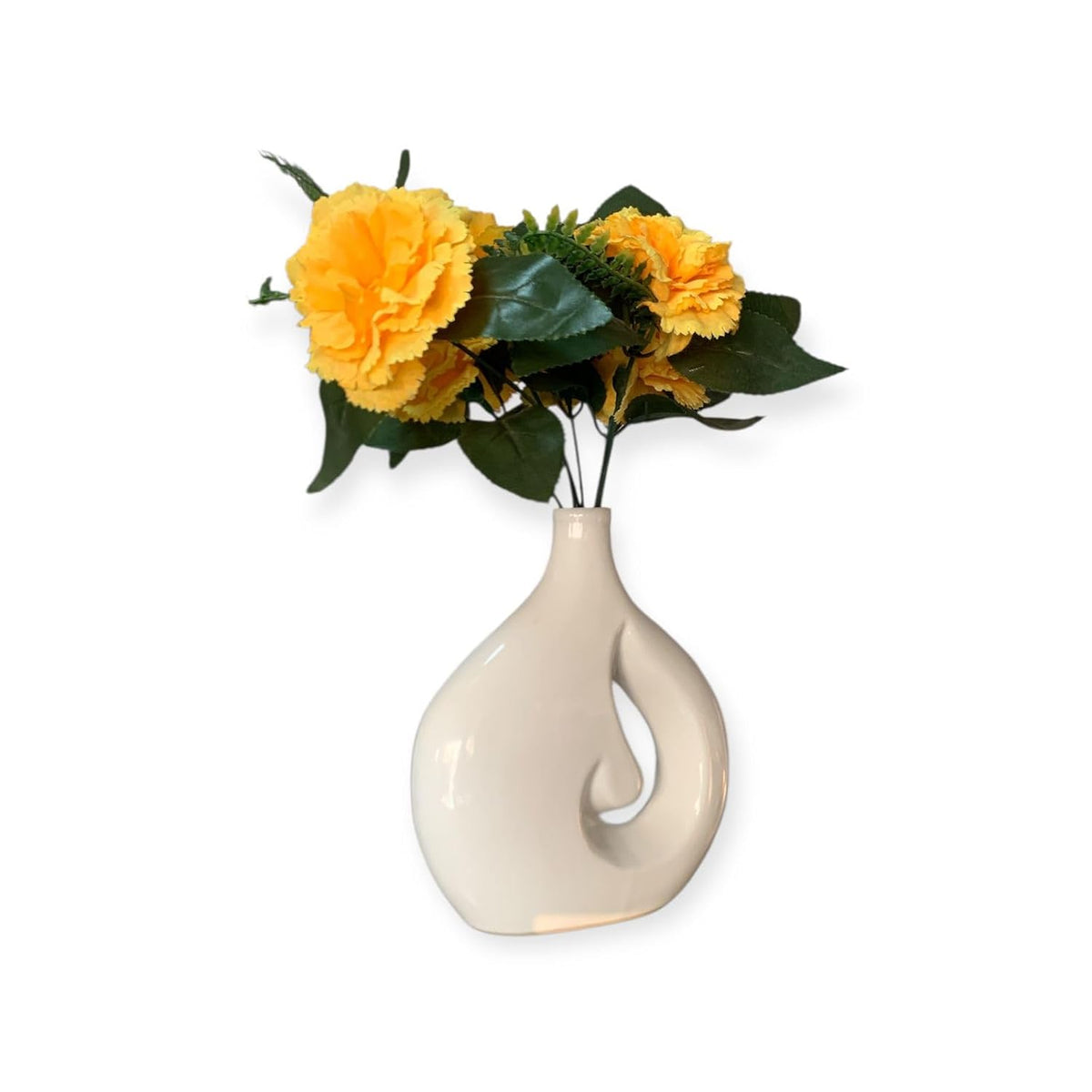 Vibhsa Cloud Hole Shape Ceramic Vase – Set of 1