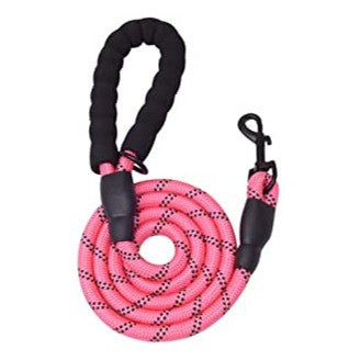 Fido N Feline 6 ft Padded Rope Dog Leash for Medium and Large Dogs - Pink