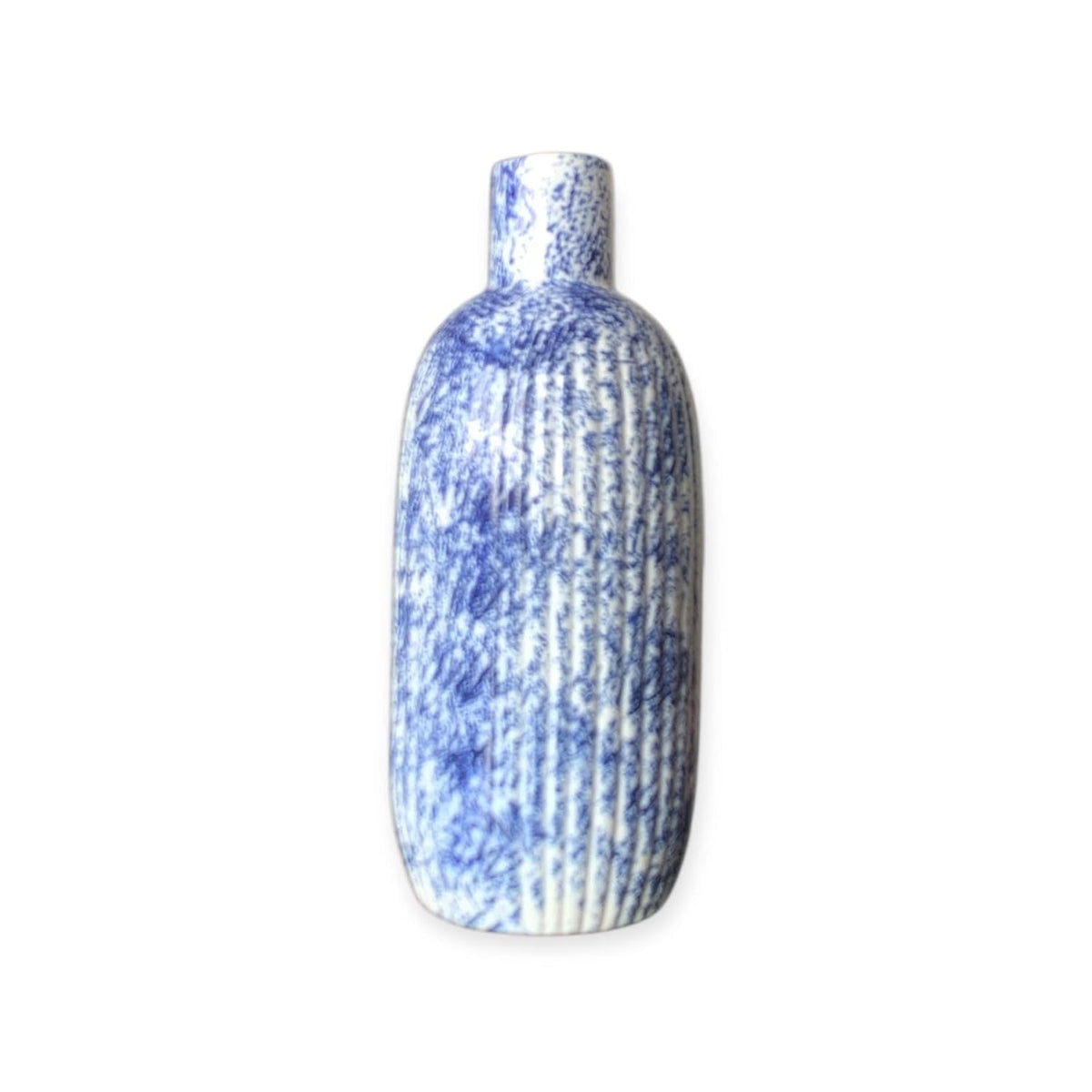 Vibhsa Decorative Flower Vase for Home Décor, Blue and White Ceramic