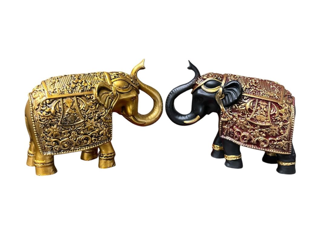 Vibhsa Resin Elephant Statue Showpiece 6 Inches