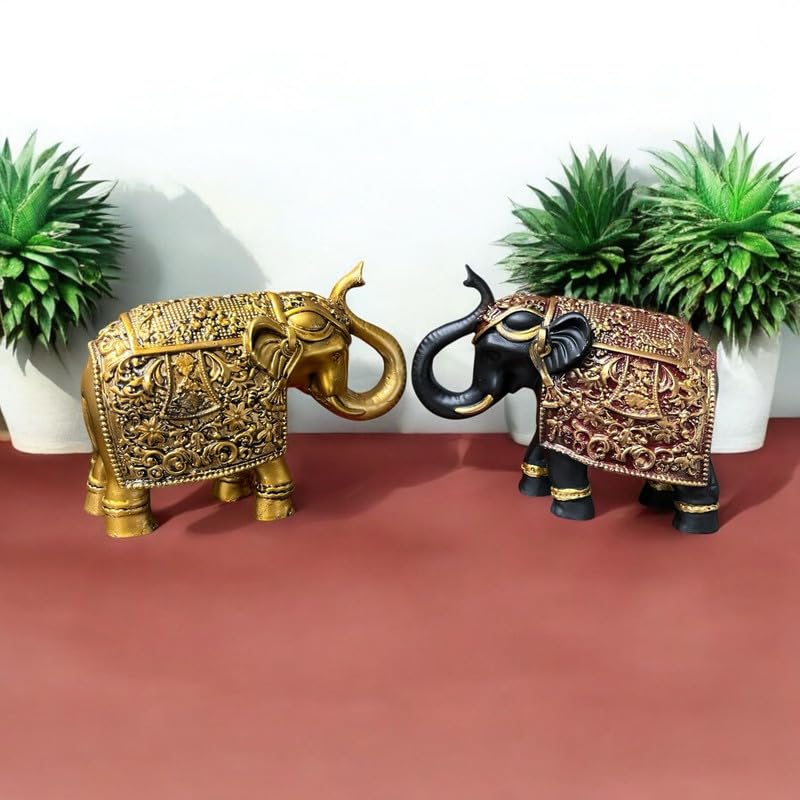Vibhsa Resin Elephant Statue Showpiece 6 Inches