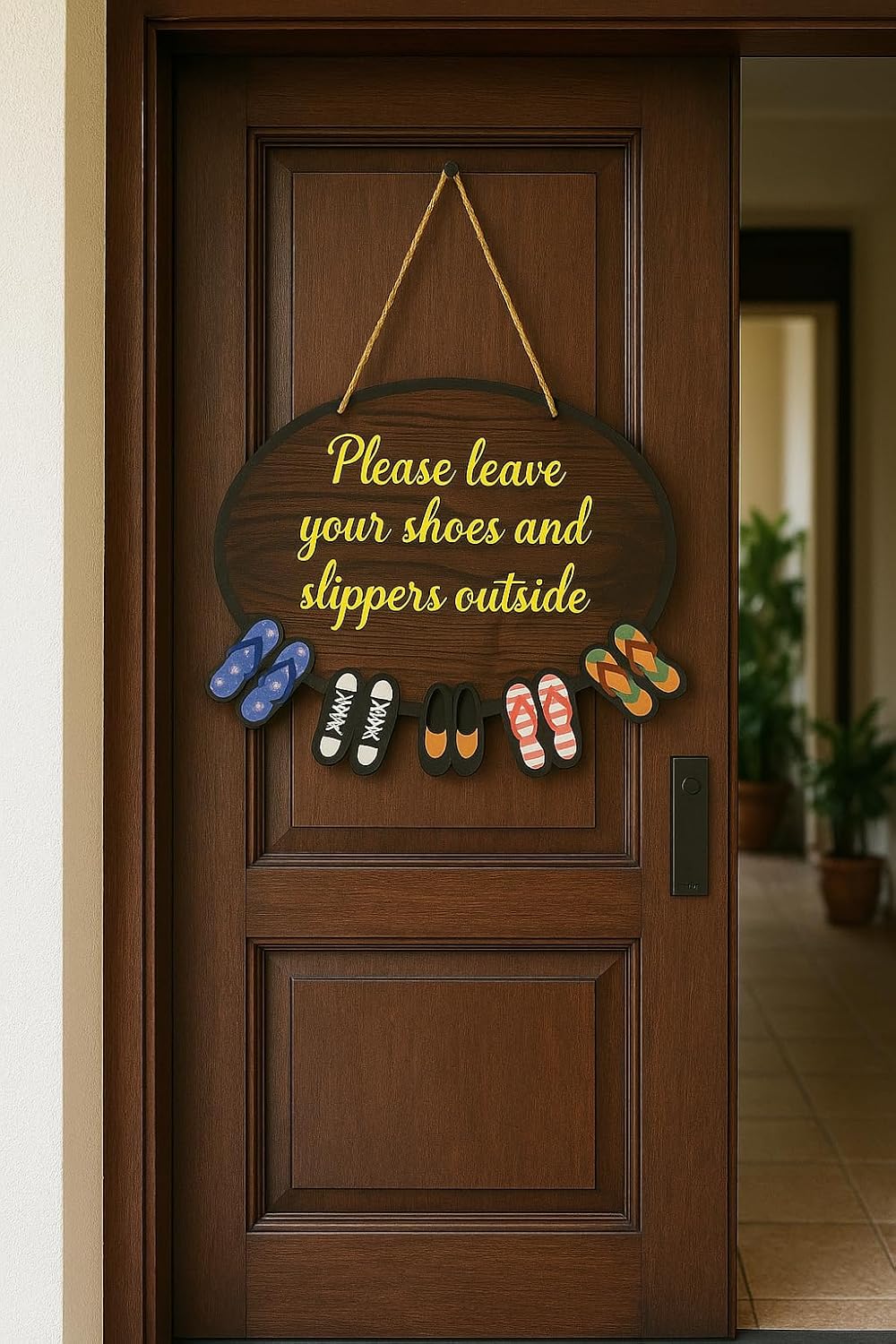 Vibhsa "Please Remove Your Shoes" Door Sign