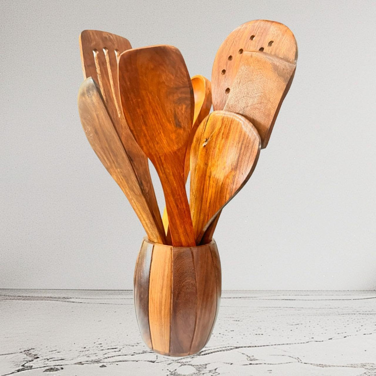 Vibhsa Wooden Cooking Spoon & Spatula Set