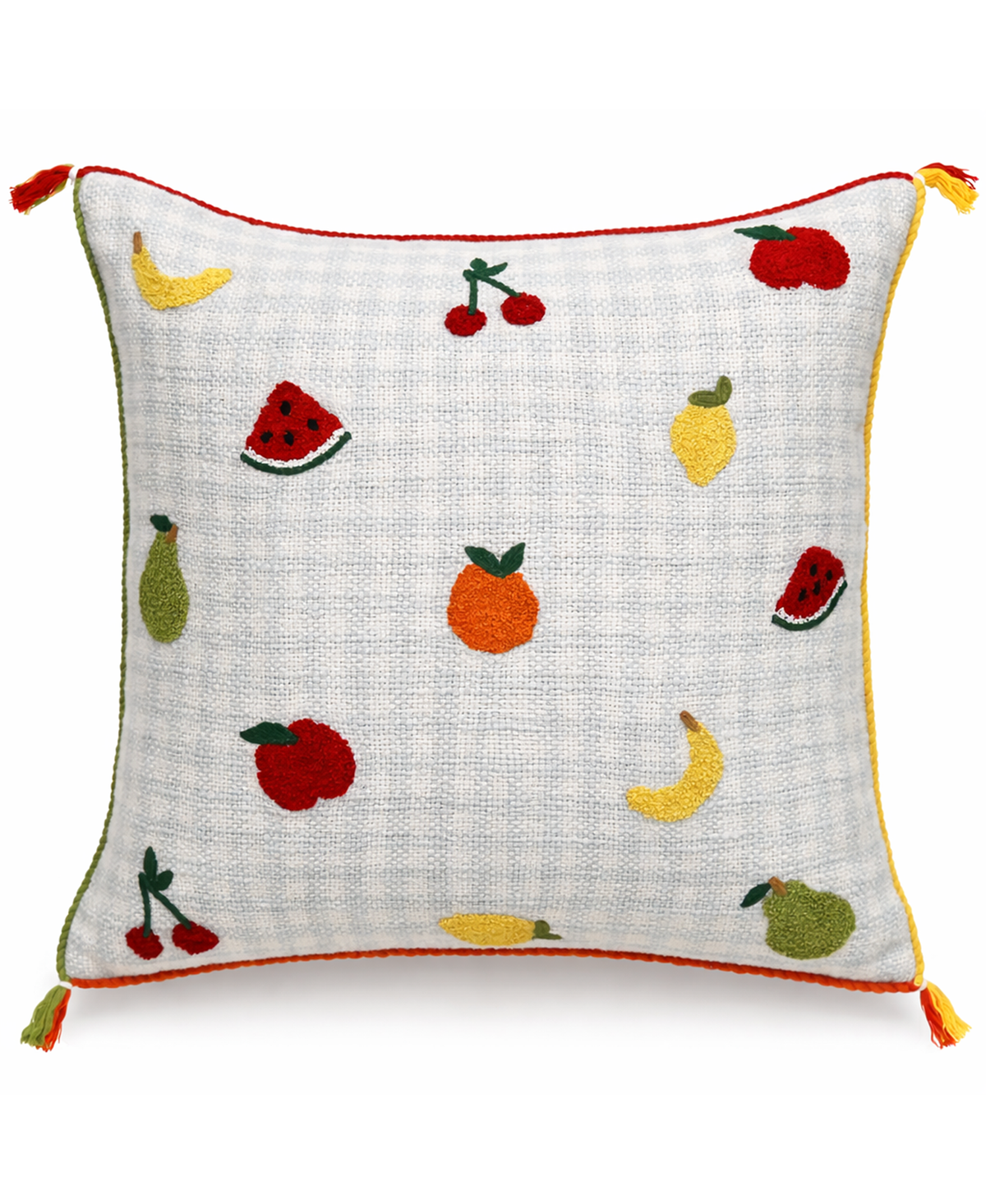 Floral Embroidered Lumbar Pillow | Decorative Garden Accent Cushion