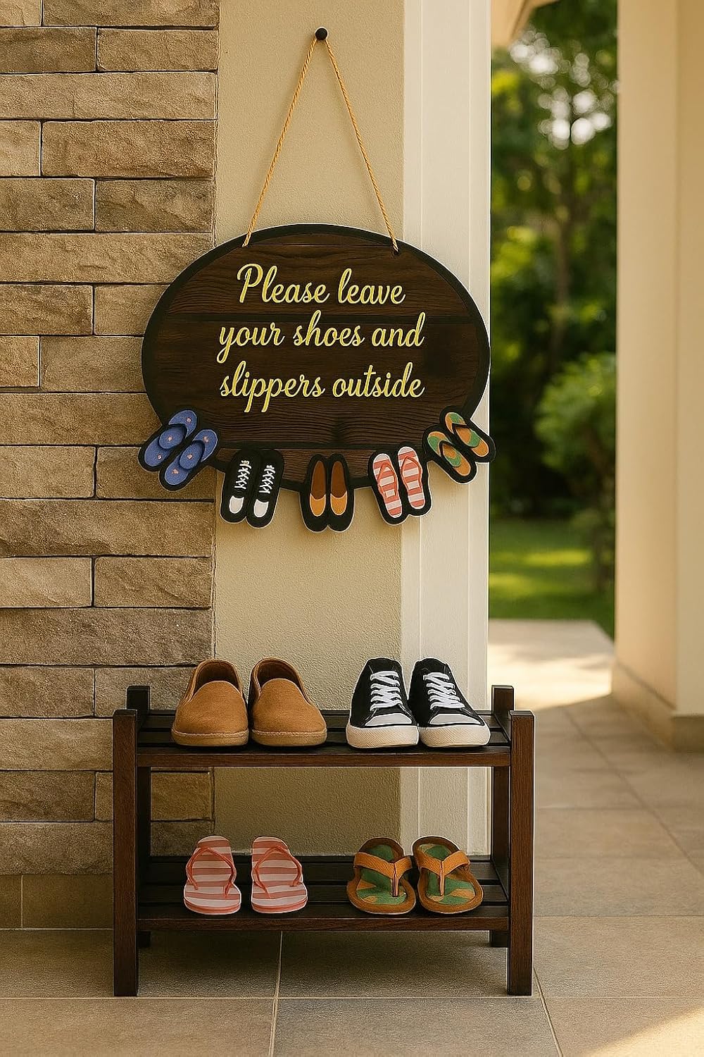 Vibhsa "Please Remove Your Shoes" Door Sign