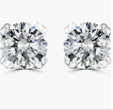 925 Sterling Silver 5mm, 0.78 CT moissanite earrings studs