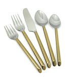 golden hammered flatware set stainless steel 20 pc