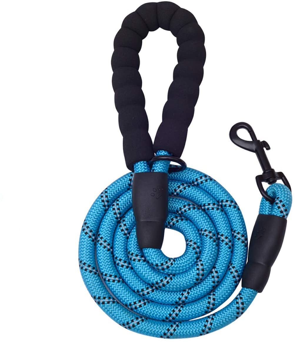 Fido N Feline 6 ft Padded Rope Dog Leash for Medium and Large Dogs - Blue