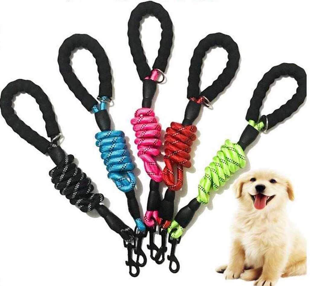 Fido N Feline 6 ft Padded Rope Dog Leash for Medium and Large Dogs - Pink