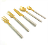 aluminum and golden flatware 20 pc set