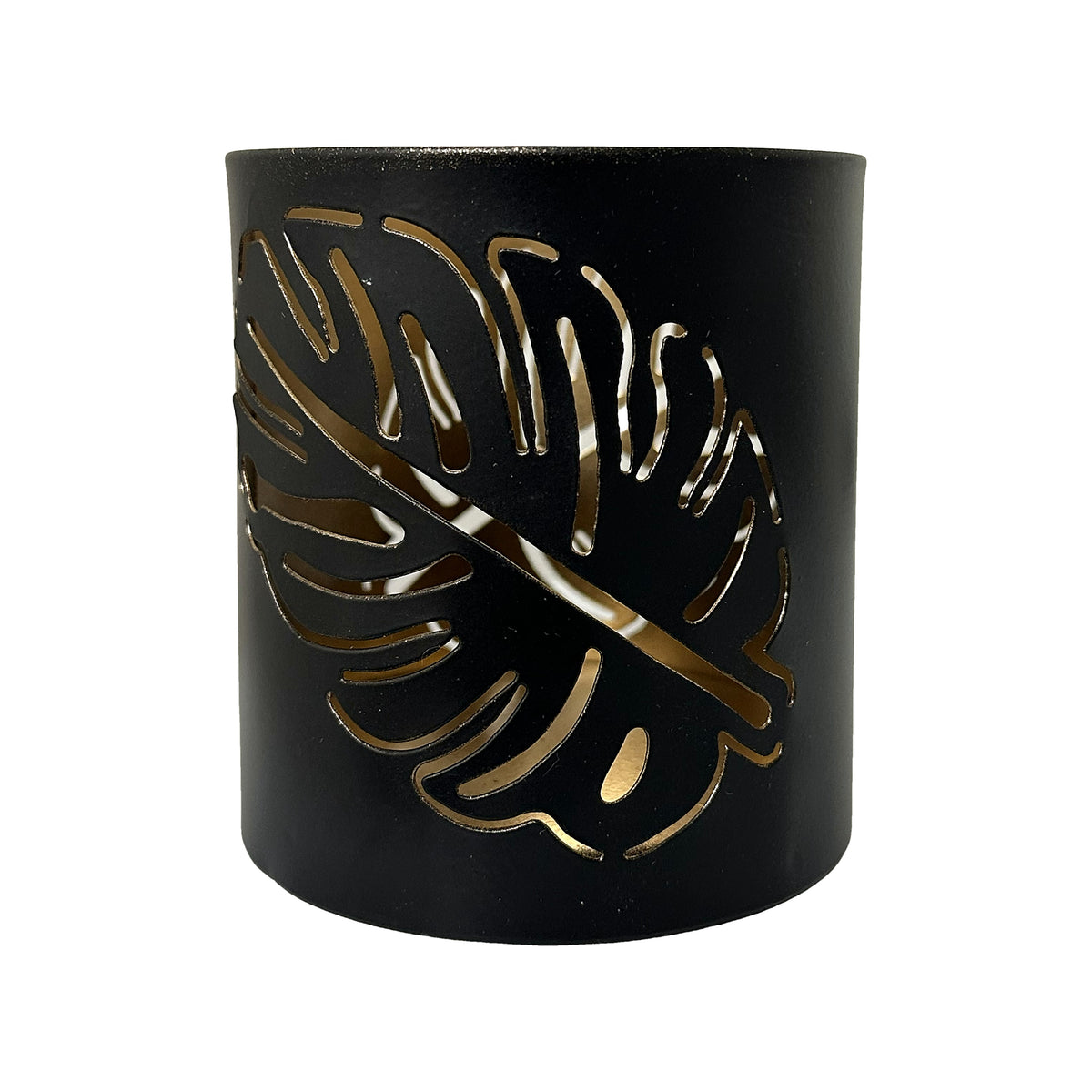 Vibhsa Leaf Votive Candle Holder | 4.4", Laser-Cut, Rustic Finish