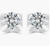 Sterling Silver Earrings 5mm 0.79 Carat Moissanite for Women