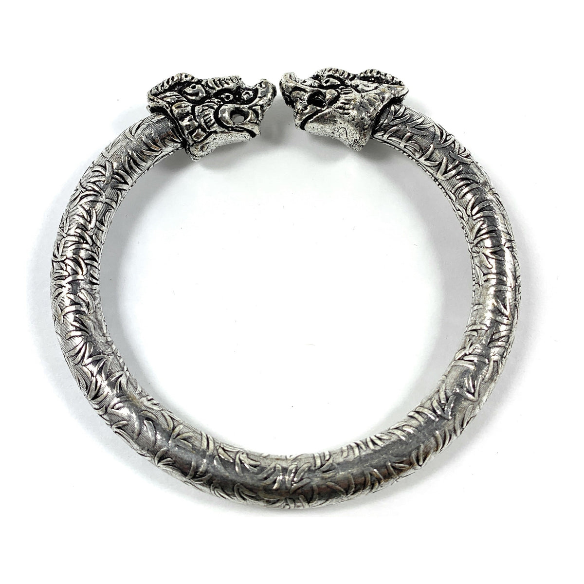 Vibhsa Antique Norse Bracelet With Lion Heads & Leaf Pattern