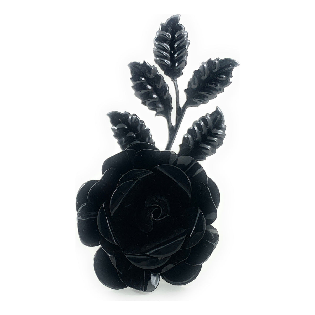 Vibhsa Black Rose Napkin Rings | Set of 4, Handcrafted