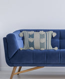 decorative throw pillow in blue