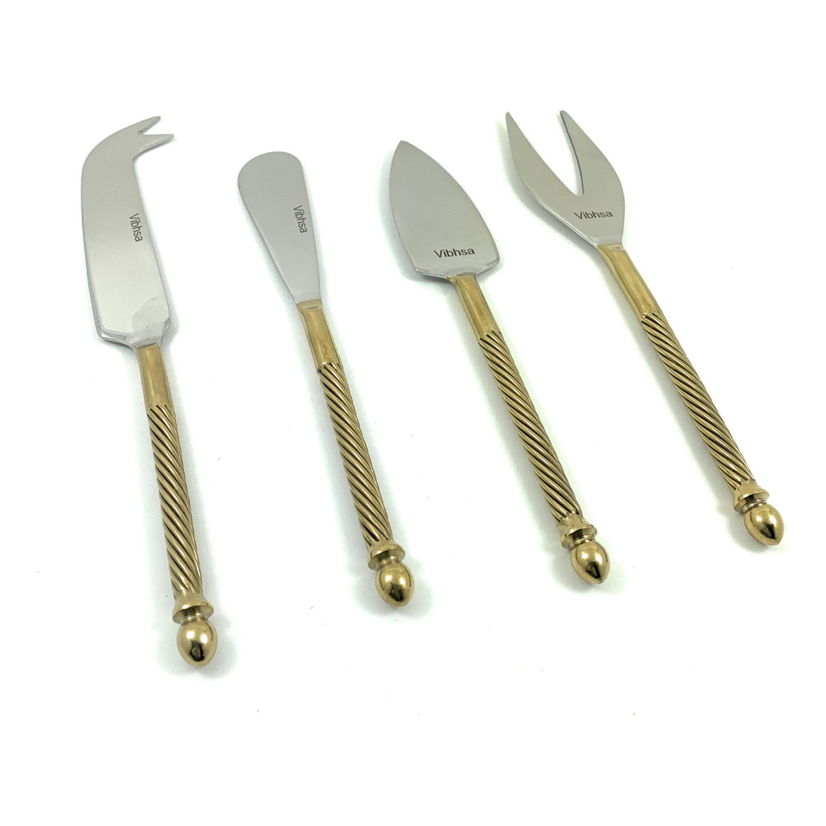 Vibhsa Cheese knives set of 4 Stainless Steel, Gold