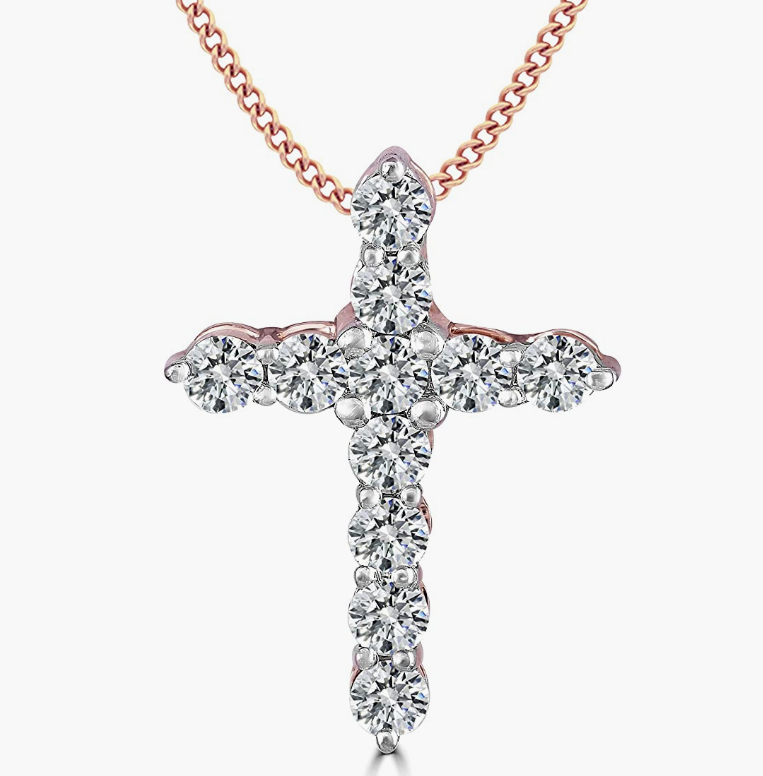 Pandent 0.55 Carat Moissanite Pendant in 14K Rose Gold