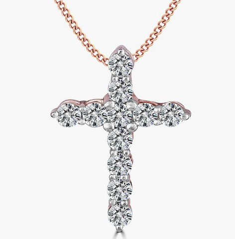 rose gold spiritual cross necklace pendant 
