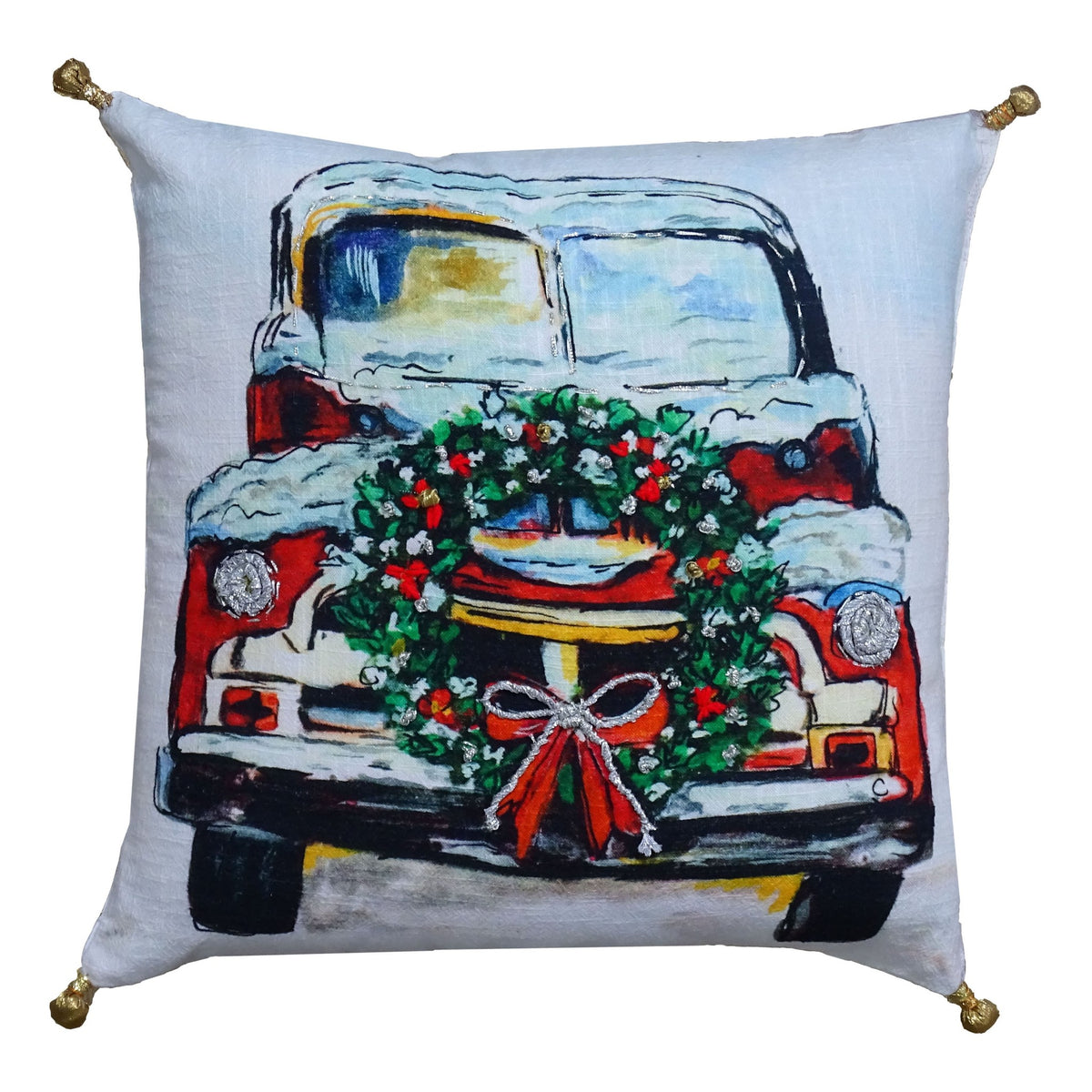 Vibhsa Christmas Holiday Car Pillow (18"x18")