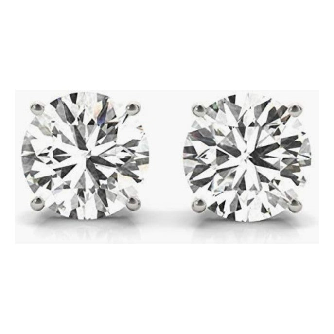 Earrings/Studs Sterling Silver with 5mm 0.81 Ct Moissanite