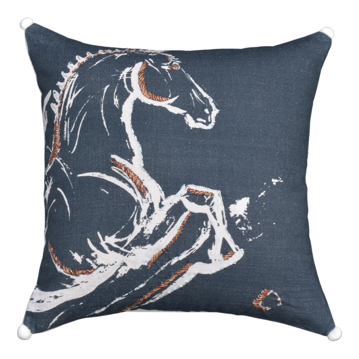 Embroidered 18"x18" Black Decorative Pillow