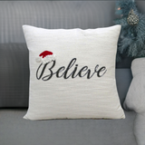 Vibhsa 20" x 20" Christmas Pillow- Believe