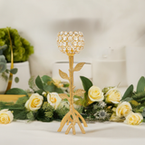 Decorative Golden Tree Hurricane Candle Holder for console
