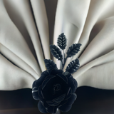 Vibhsa Black Rose Set of 4 Napkin Rings