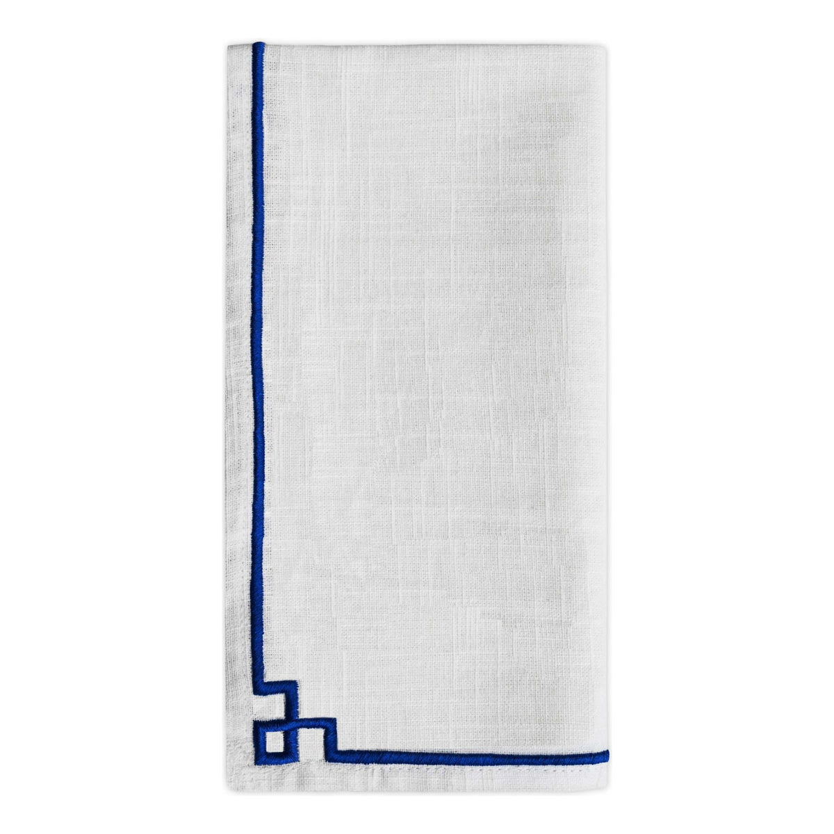 Vibhsa Cotton Table Napkins | Set of 4, Blue Embroidery, 20"x20"