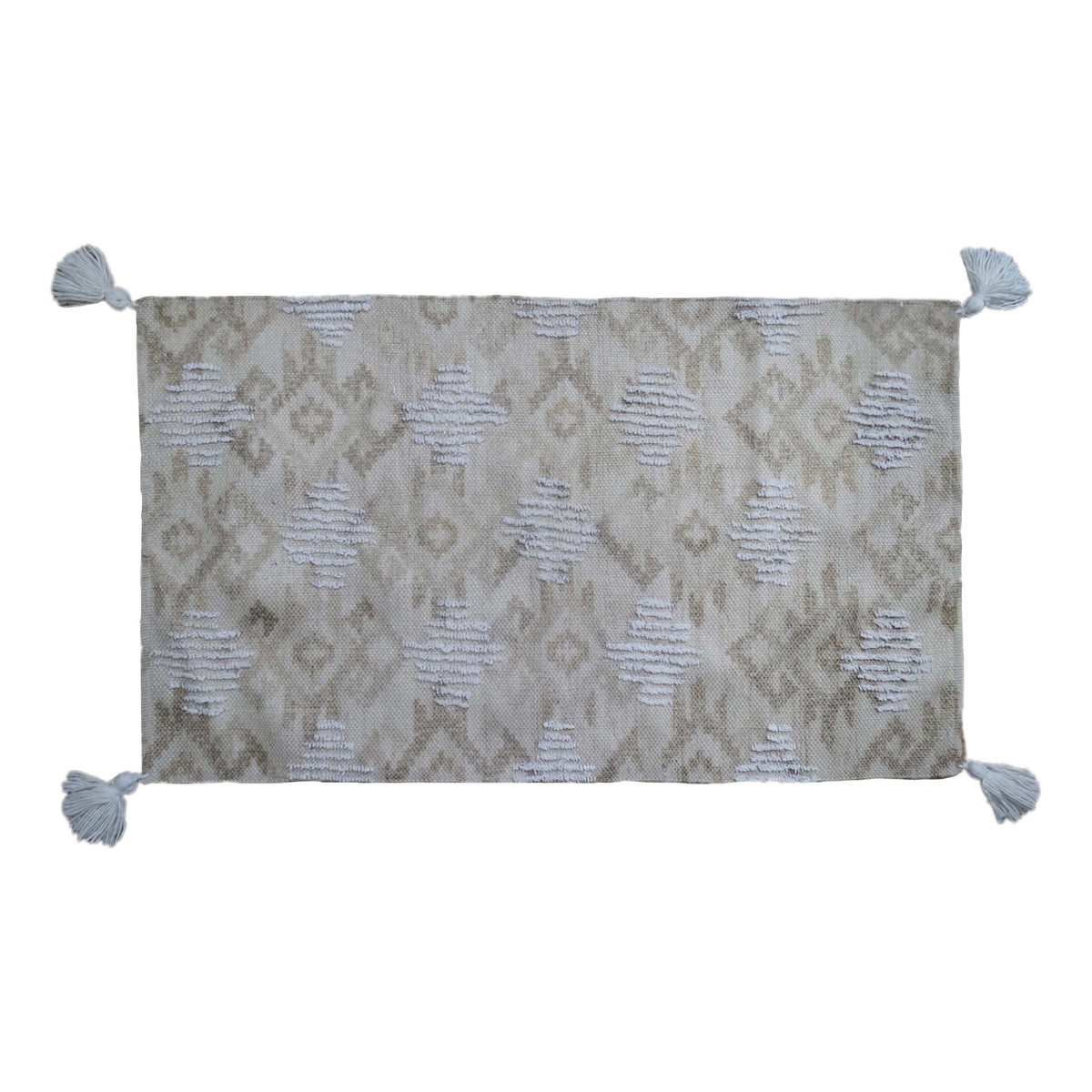 Vibhsa Tufted Accent Rug with Corner Tassels | 25"x45" Handmade Area Rug