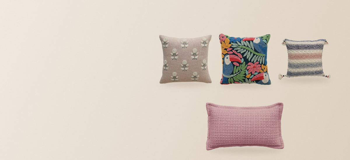 Vibhsa handwoven and embroidered decorative pillows